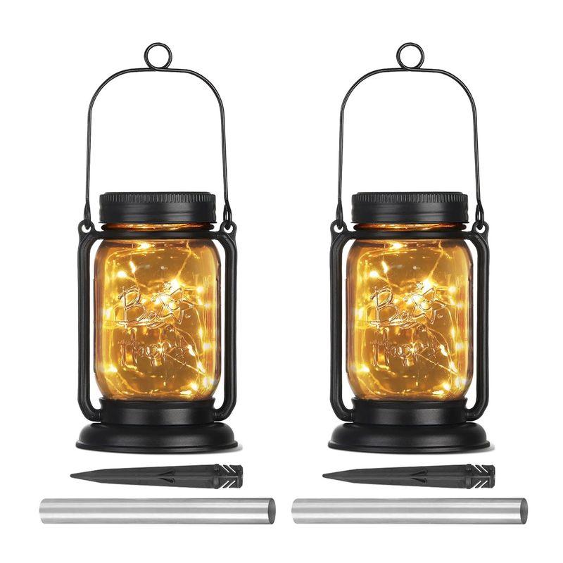 GENERICO - Farol y Estaca Solar Led Para Jardín Luz Hada Cálida Pack 2
