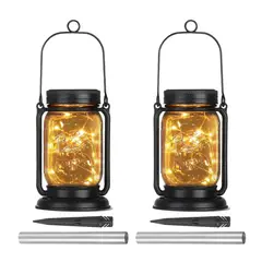 GENERICO - Farol y Estaca Solar Led Para Jardín Luz Hada Cálida Pack 2