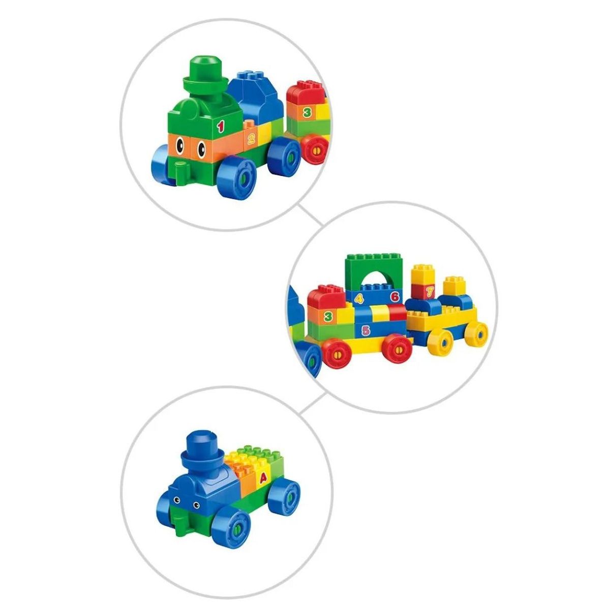 BABYLUNA - Juguete didáctico de 82 bloques de Construcción en Tren