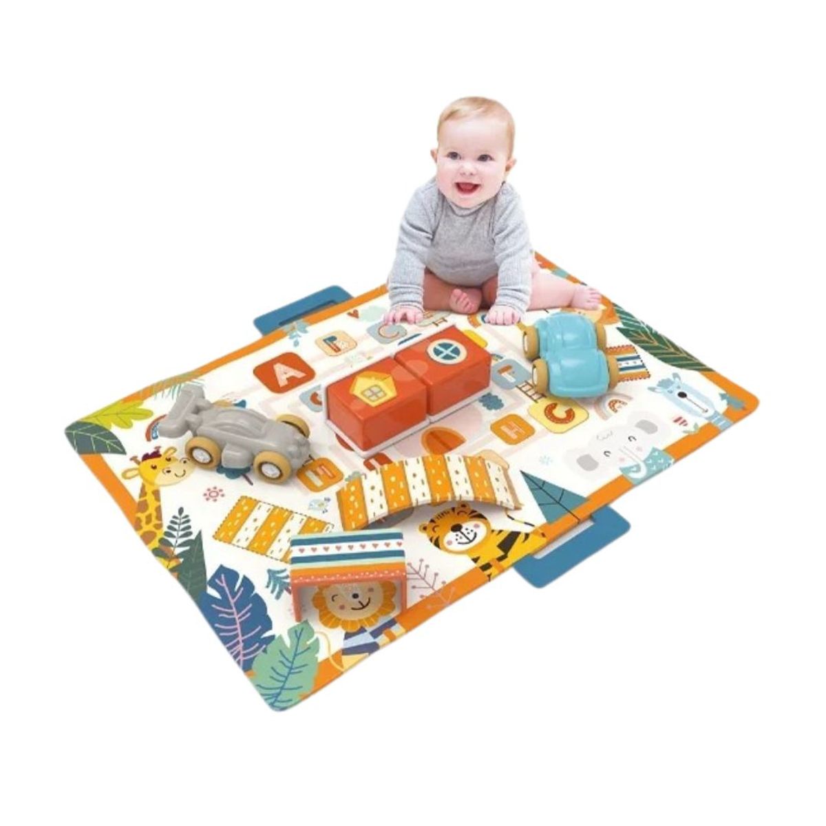 BABYLUNA - Alfombra Centro de Juegos didácticos y Autos para Bebé