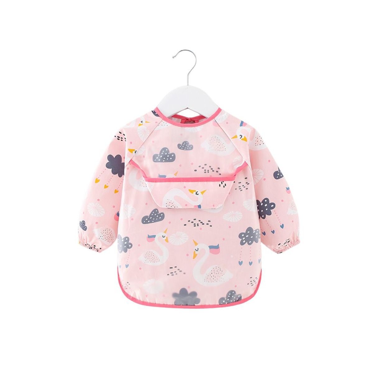 BABYLUNA - Delantal Babero Manga Larga Impermeable para Niñas Rosado