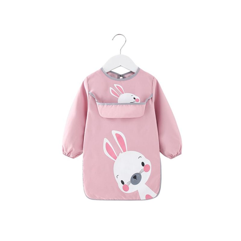 BABYLUNA - Delantal Babero Largo Impermeable para Niñas Rosado