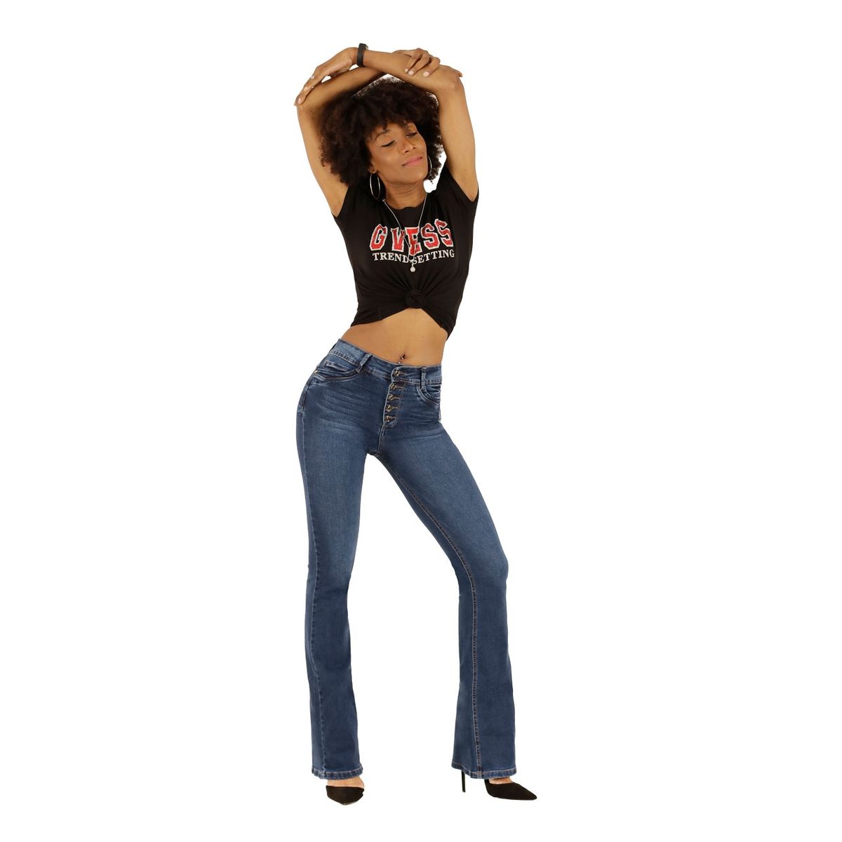 ONE WORLD - Jeans One World Formato para mujeres altas Flare Botones