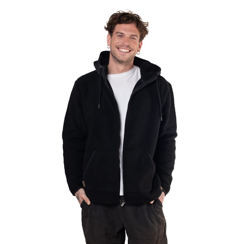 LENGA - Polerón Chaqueta Polar Sherpa Con Capucha Y Cierre Ykk Corcovado Lenga.-