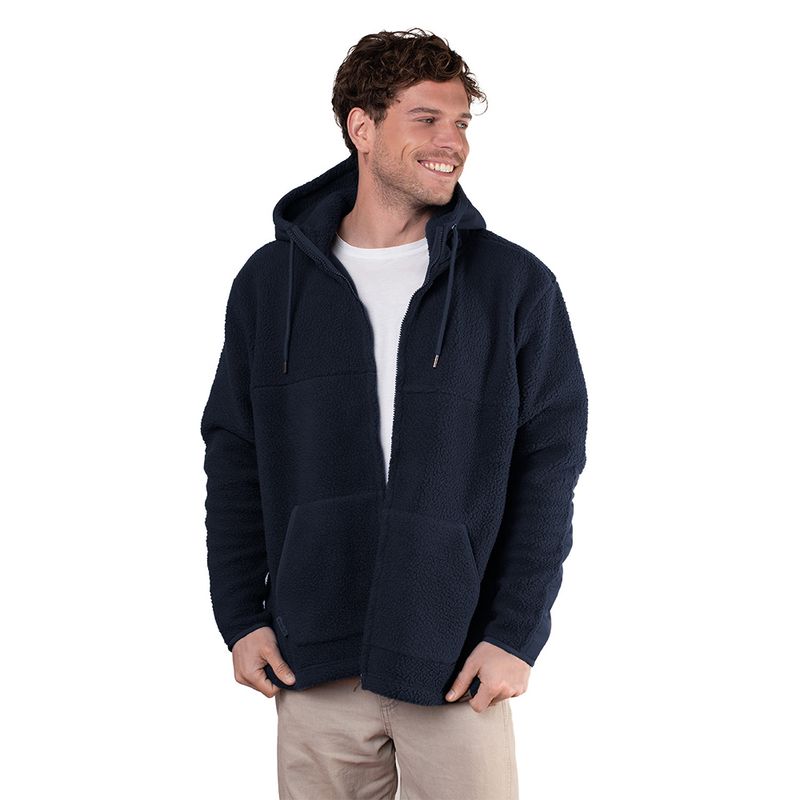 LENGA - Polerón Chaqueta Polar Sherpa Con Capucha Y Cierre Ykk Corcovado Lenga.-