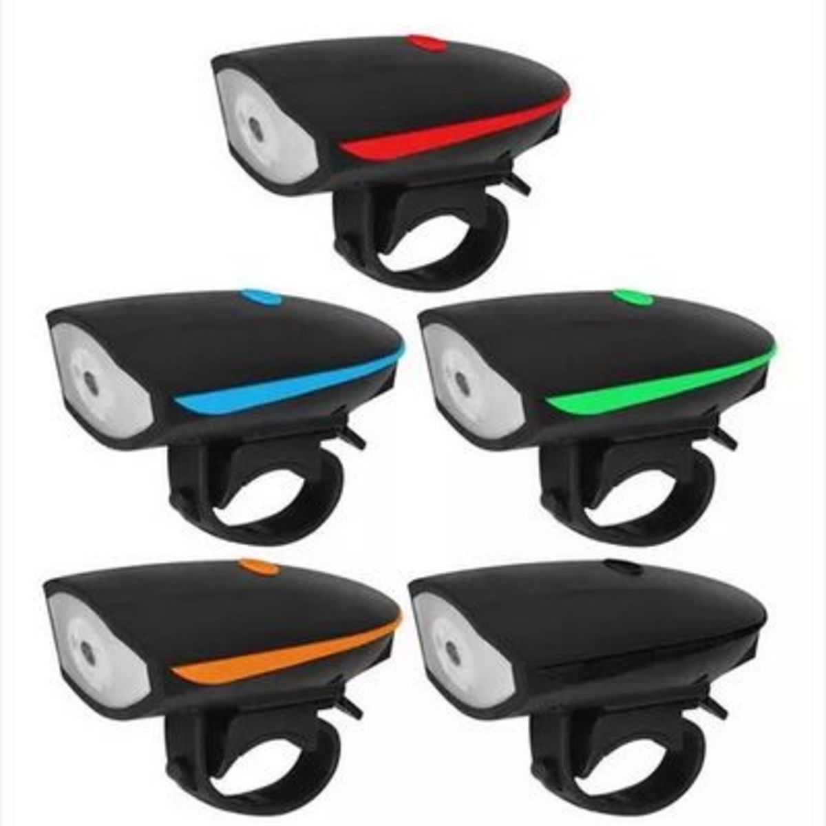 GENERICO - Luz bicicleta recargable Bocina usb 250 lms Color Negro
