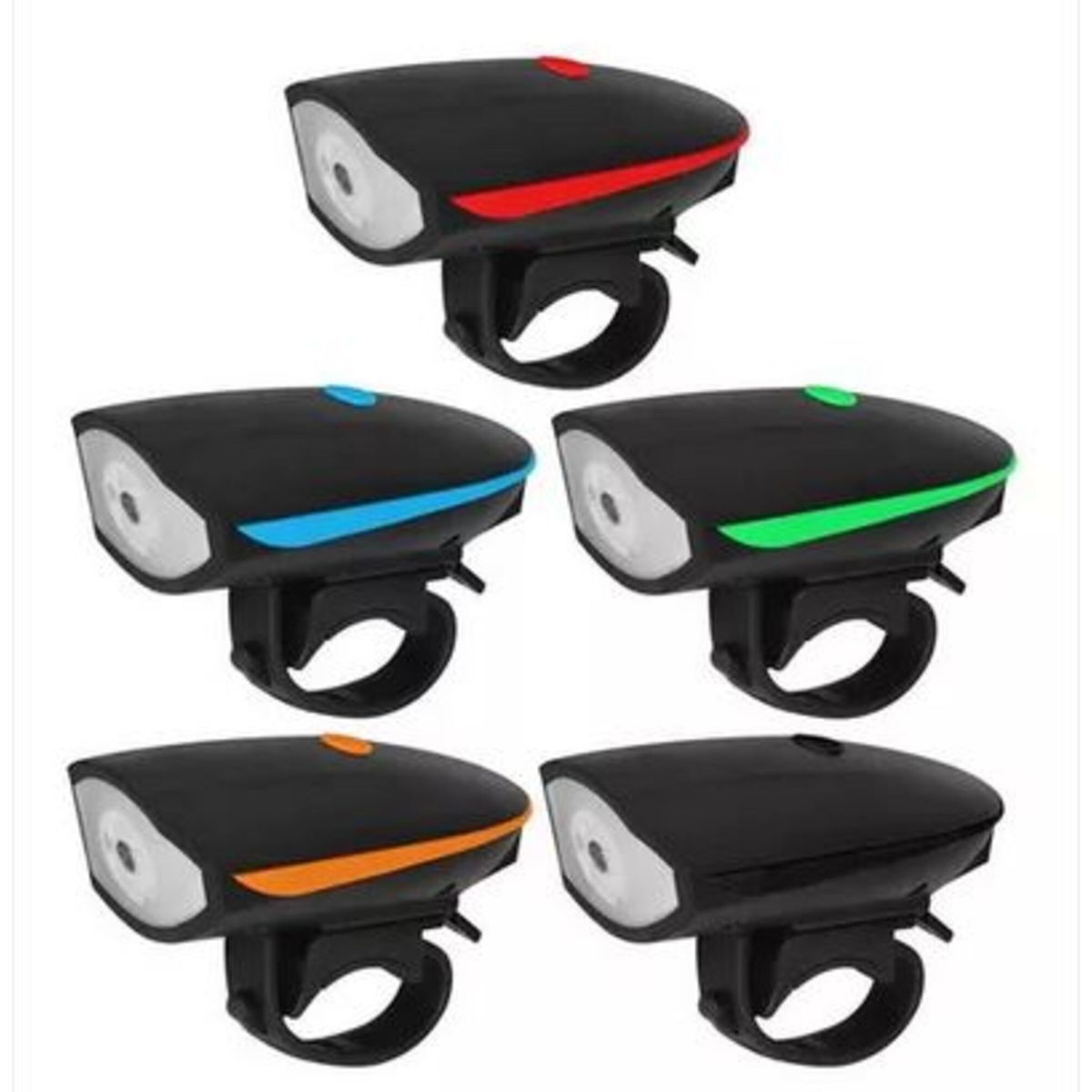 GENERICO - Luz bicicleta recargable Bocina usb 250 lms Color Negro