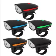 GENERICO - Luz bicicleta recargable Bocina usb 250 lms Color Negro
