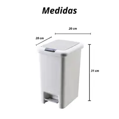 CRUSEC - Basurero Cocina Con Pedal Y Apertura A Presión De 8 Litros