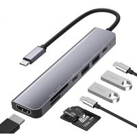 Docking Station Hub 7 En 1 USB-C 4k 30 Hz Compatible Mac, PC