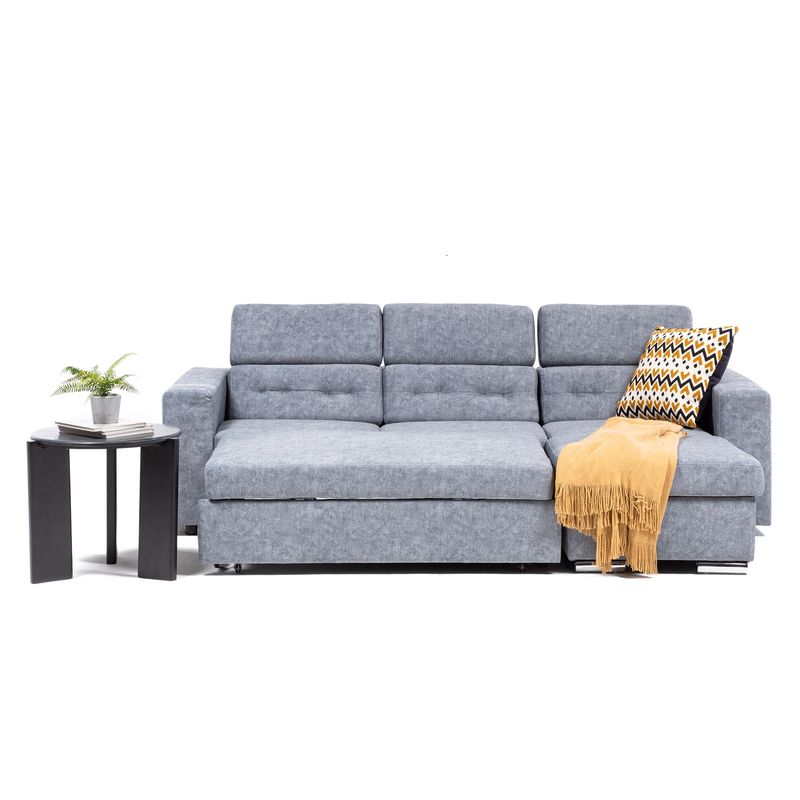 VYS SPA - SOFA CAMA DANTE GRIS ORIENTACION BIDIRECCIONAL Y CABECERA ABATIBLE