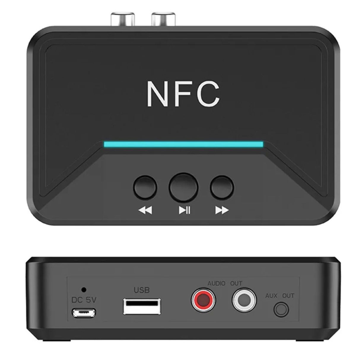 GENERICO - Receptor Audio Bluetooth NFC Aux 3.5 mm RCA Pendrive