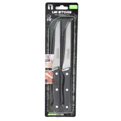 OEM - Set 4 Cuchillos De Acero Mango Acrílico Negro