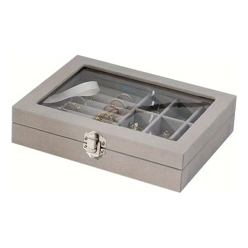 GENERICO - Caja De Almacenamiento Joyería Caja Anillos Con Botón.
