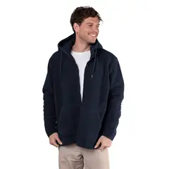 LENGA - Polerón Chaqueta Polar Sherpa Con Capucha Y Cierre Ykk Corcovado Lenga.-