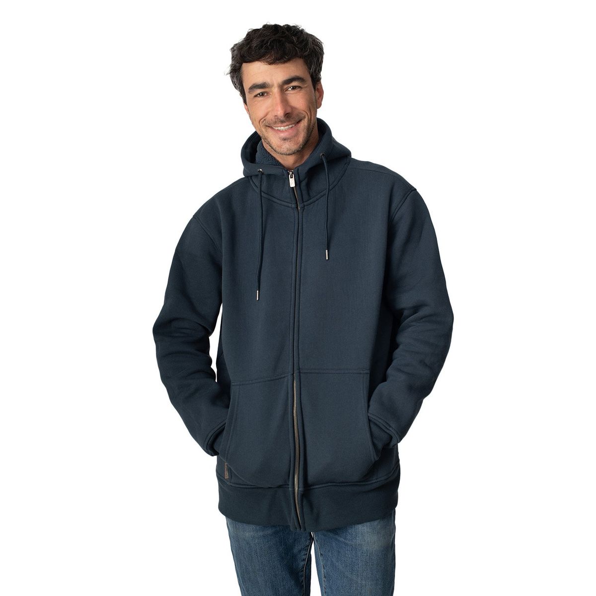 LENGA - Polerón Capucha Hombre Interior Polar Sherpa Puelo Lenga