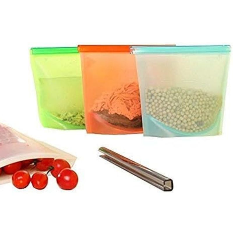 GENERICO - Bolsa de Silicona Reutilizables de 1000 ml