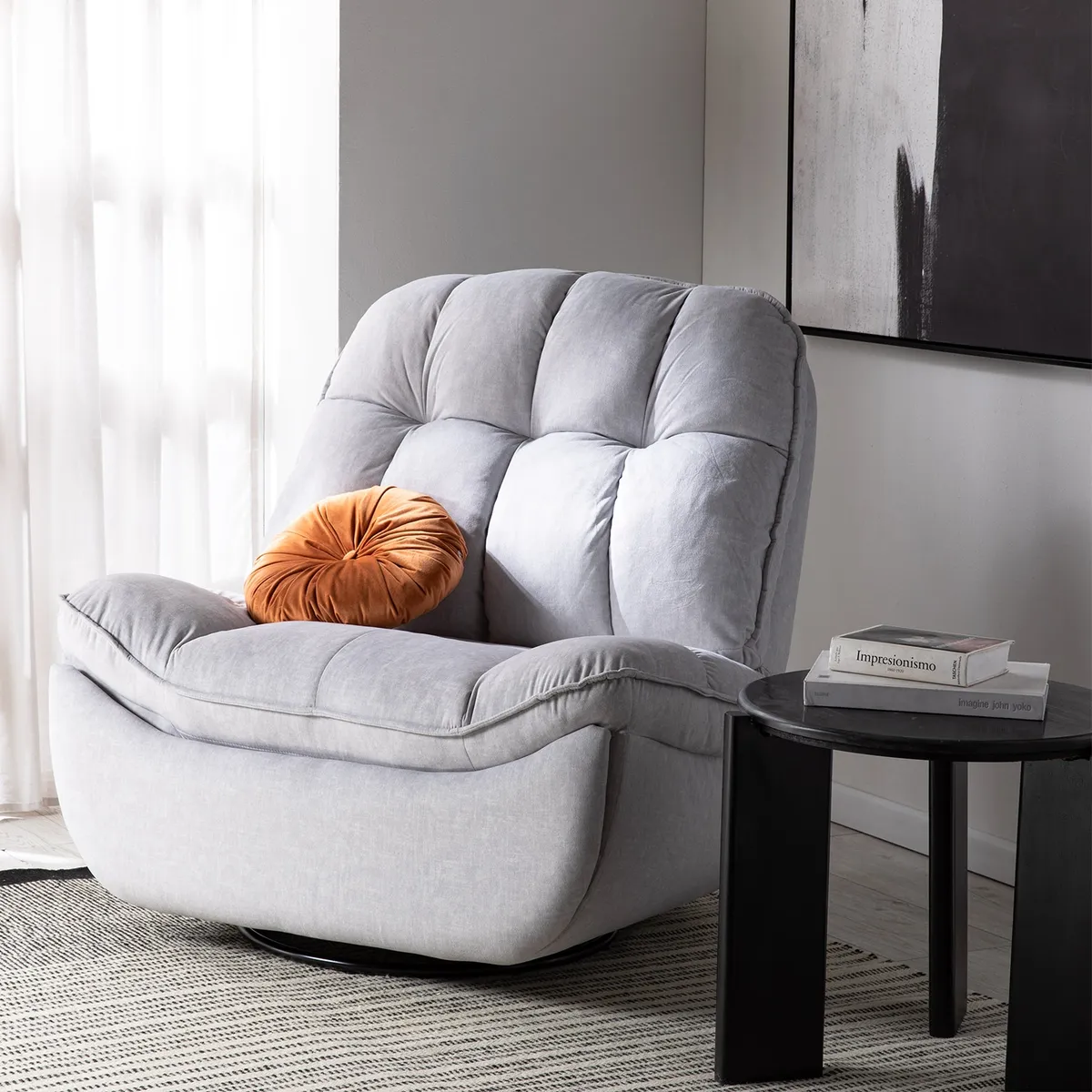 VYS SPA - BERGER MILANIUM WHITE RECLINABLE GIRATORIO Y MECEDOR