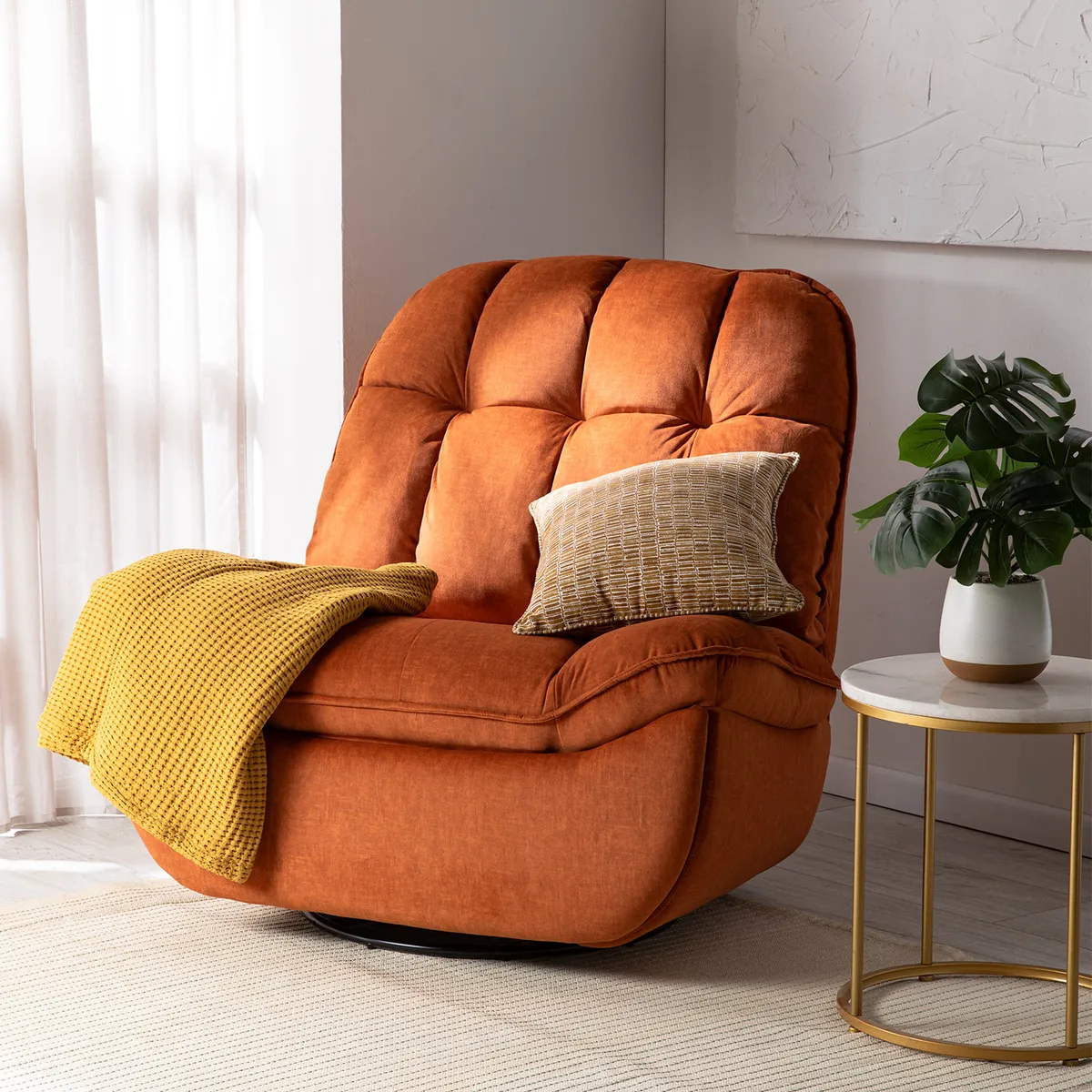 VYS SPA - BERGER MILANIUM ORANGE RECLINABLE GIRATORIO Y MECEDOR