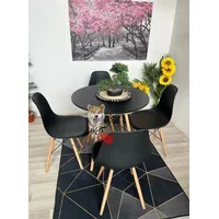 Comedor Eames Classic (Mesa 100DMelamina + 4 Sillas Eames NEGRO)