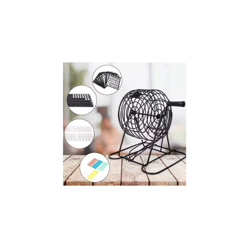 GENERICO - Set De Bingo Lota Completo Incluye Tombola Fichas Pelotas