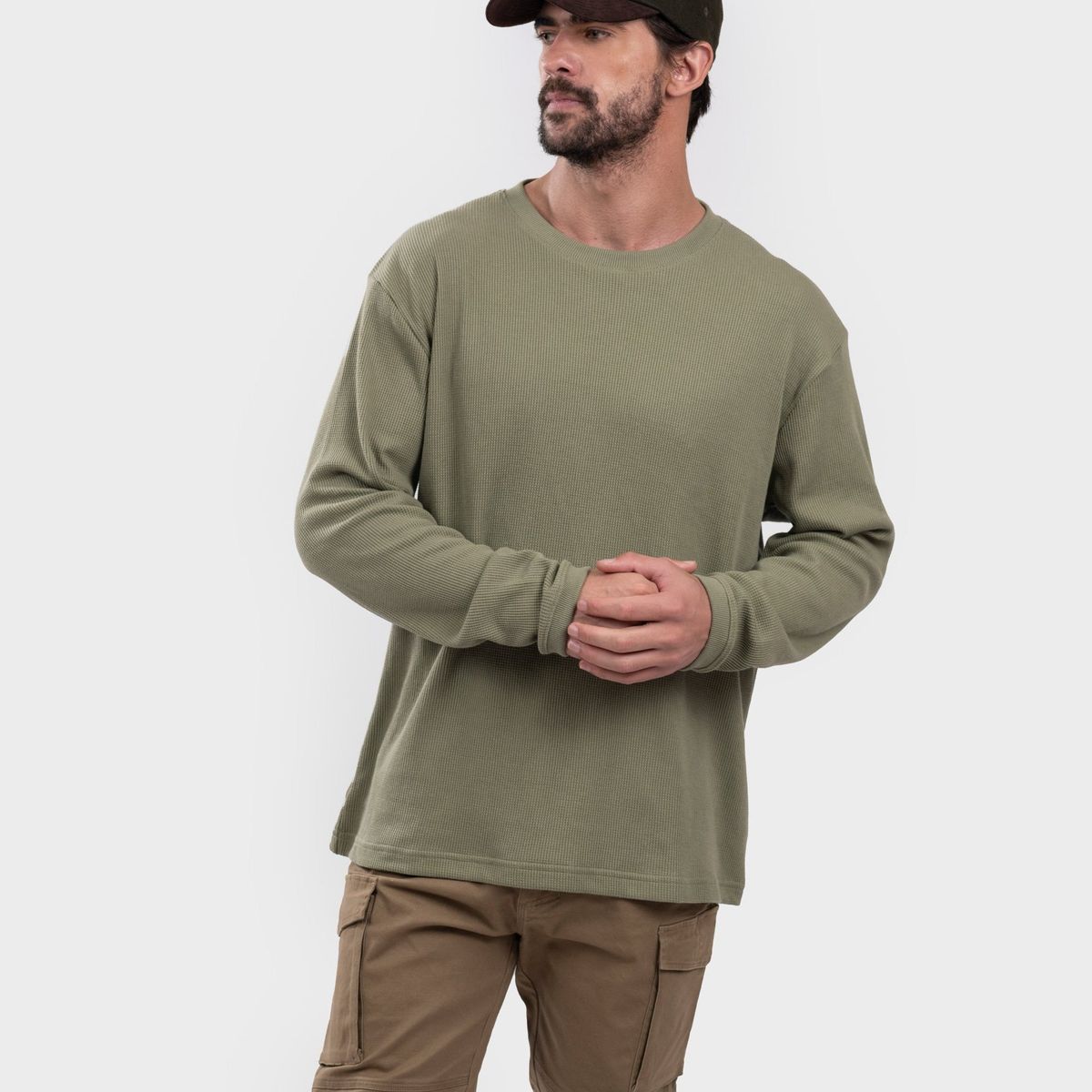 GNOMO - Polera Ural Waffle Manga Larga Hombre Gnomo