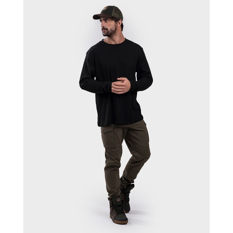 GNOMO - Polera Ural Waffle Manga Larga Hombre Gnomo