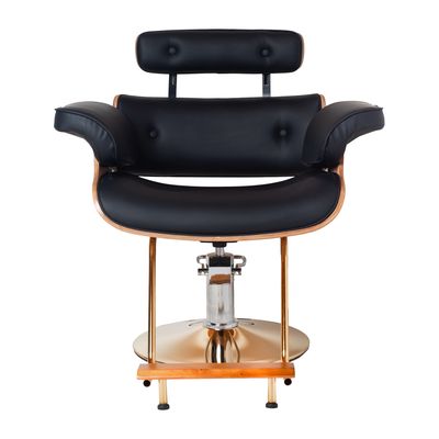 Imagen 2 del producto Silla de peluquería hidráulica negra con madera