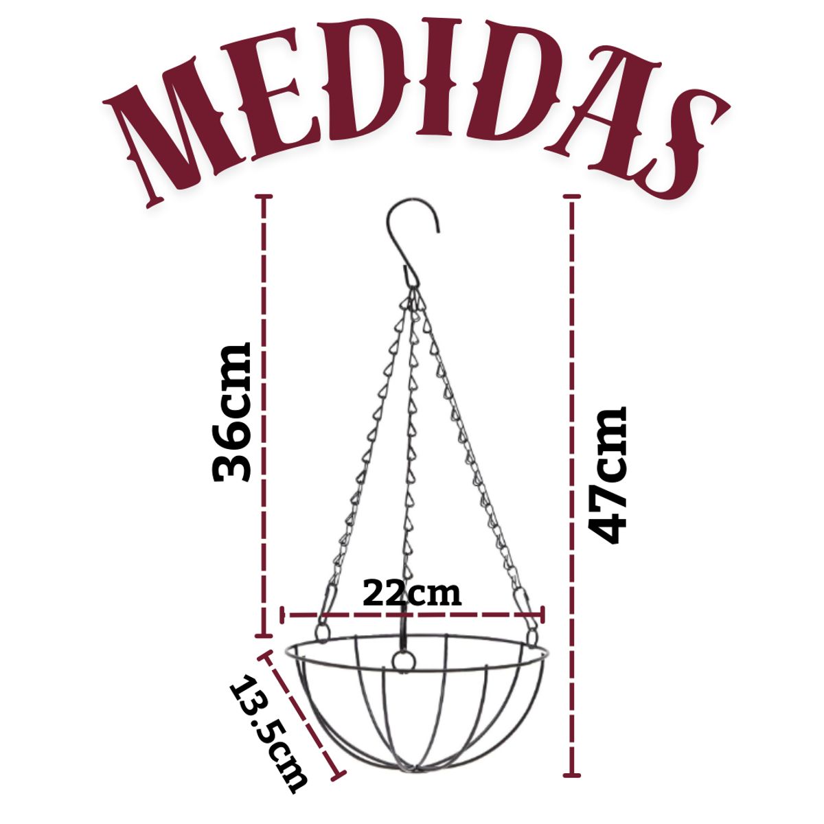 GENERICO - Macetero Colgante De Fibra De Coco Maceta De Plantas Pequeño