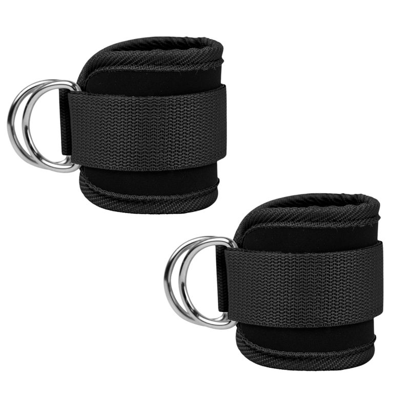 GENERICO - Par Tobilleras Para Polea Negra Enganche Gym Glúteos Vitafit