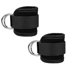 GENERICO - Par Tobilleras Para Polea Negra Enganche Gym Glúteos Vitafit