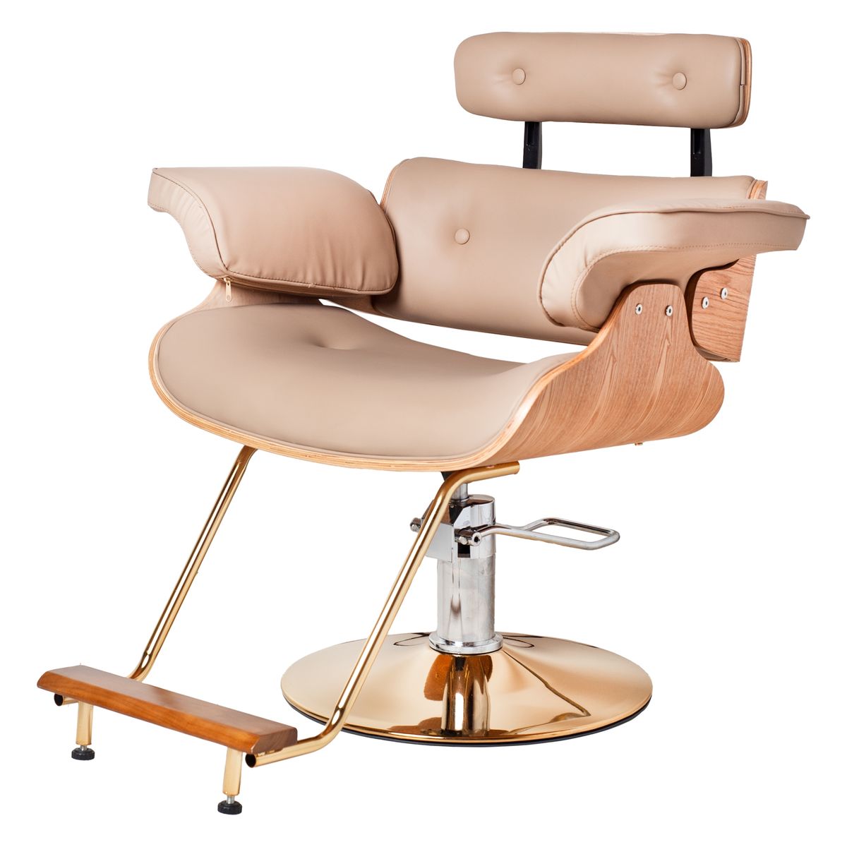 IMPOSALON - Silla de peluquería hidráulica nude con madera