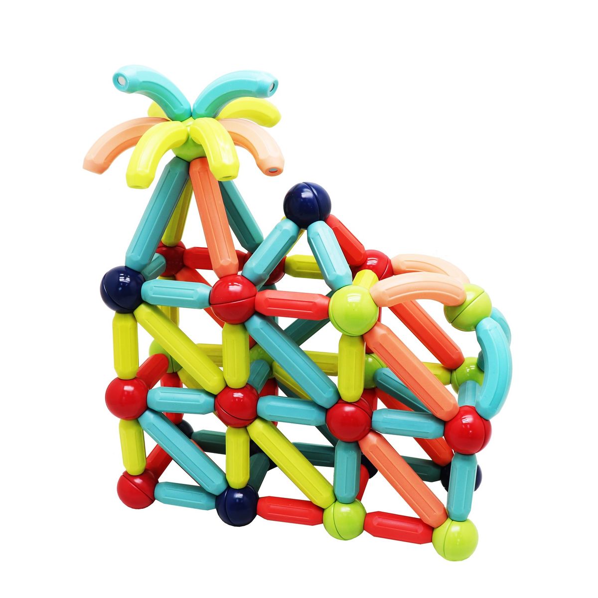 MAGNESCAPE - Juguete Bastones Magnéticos de Construcción - 128 Piezas