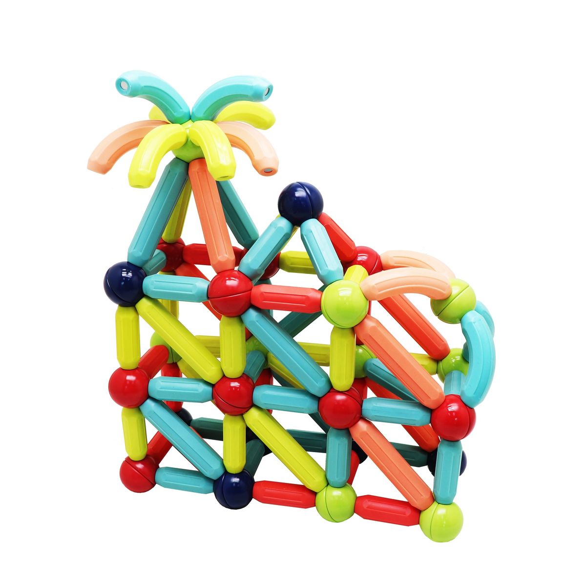 MAGNESCAPE - Juguete Bastones Magnéticos de Construcción - 128 Piezas