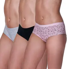 BAZIANI - Pack 3 Calzones Pantaleta Algodón Lycra 20560