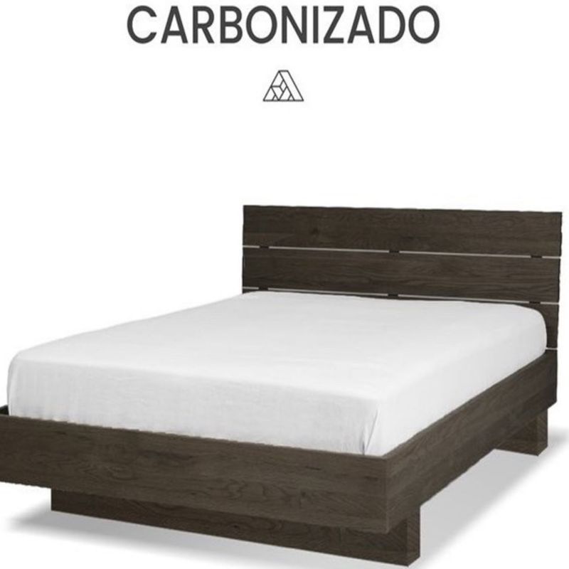 GENERICO - Cama Omi Carbonizada de plaza y media