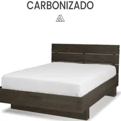 GENERICO - Cama Omi Carbonizada de plaza y media