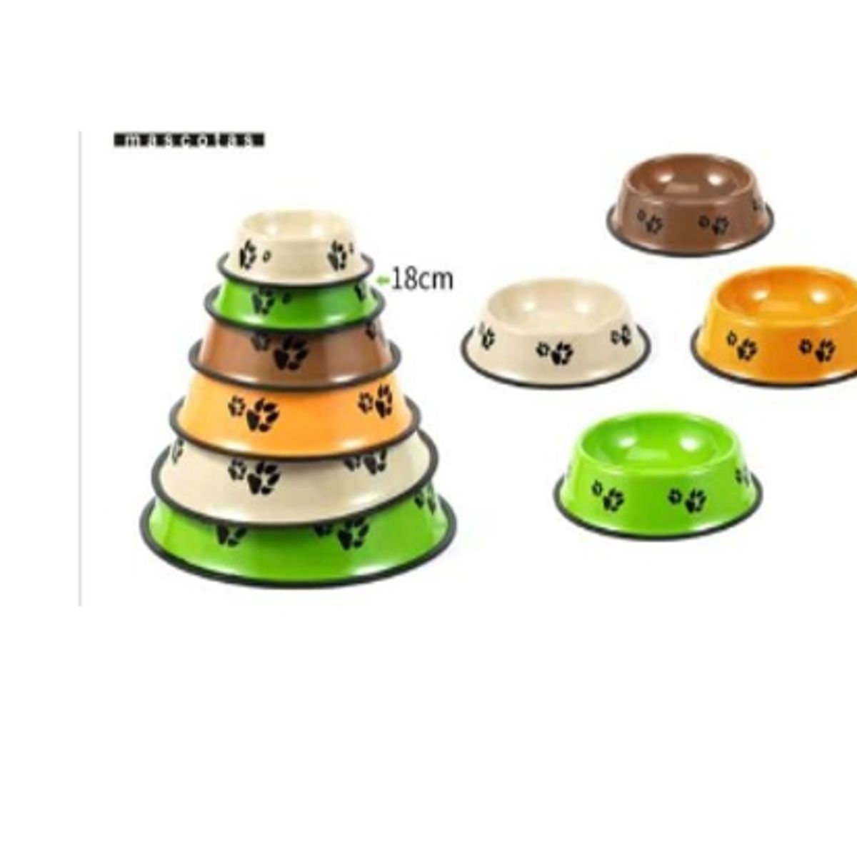 GENERICO - Bowl Para Perro Comida Colores Surtidos 18cm