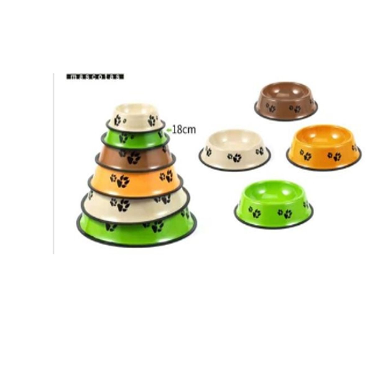 GENERICO - Bowl Para Perro Comida Colores Surtidos 18cm