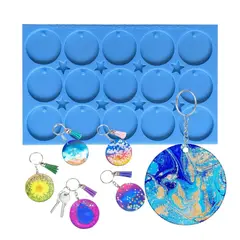 GENERICO - Molde Set 15 Placas Circulares 5cm Para Resina Epóxica