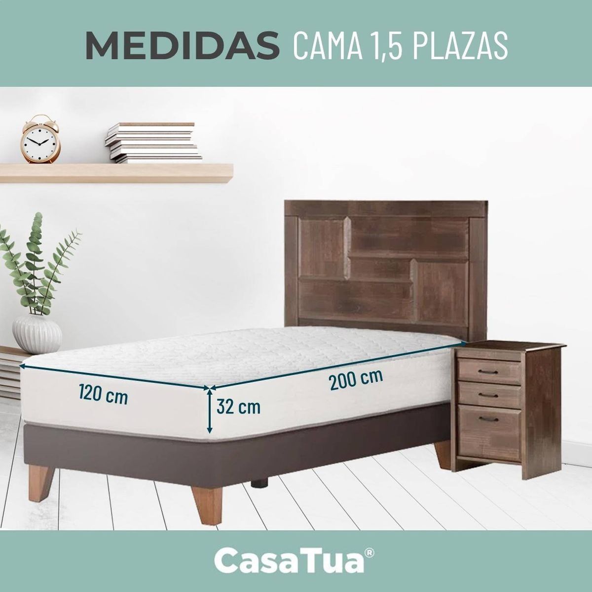 GENERICO - Cubre Colchon de 1 1/2 plazas IMPERMEABLE - Negro