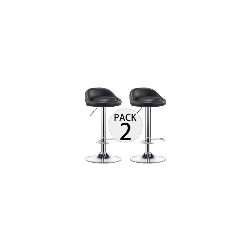 U BUY - Pack 2  Silla Piso Bar Altura Regulable Taburete Respaldo