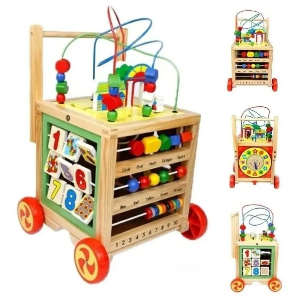 U BUY - Correpasillo Andador De Madera Didáctico Tonos Pastel