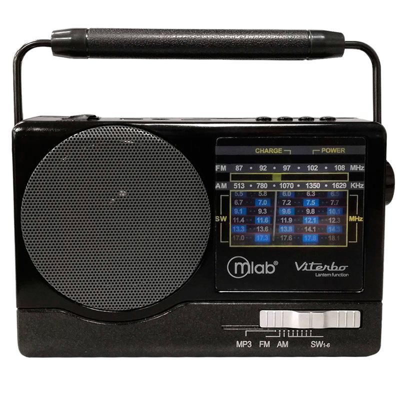 MICROLAB - Radio Portatil FM-AM Recargable Bluetooth Y Linterna Viterbo