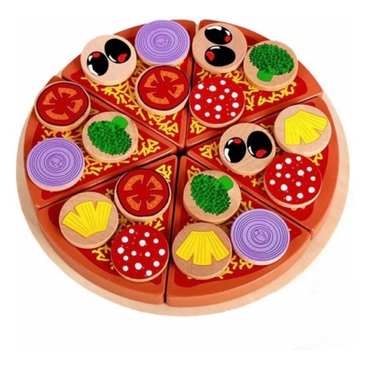 GENERICO - Pizza Juguete Madera Para Cortar