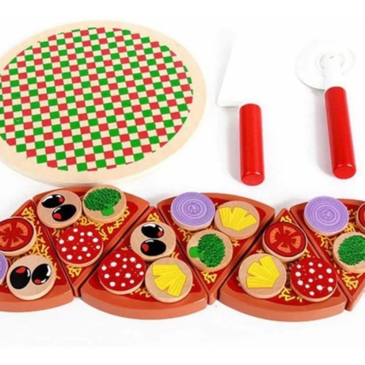 GENERICO - Pizza Juguete Madera Para Cortar