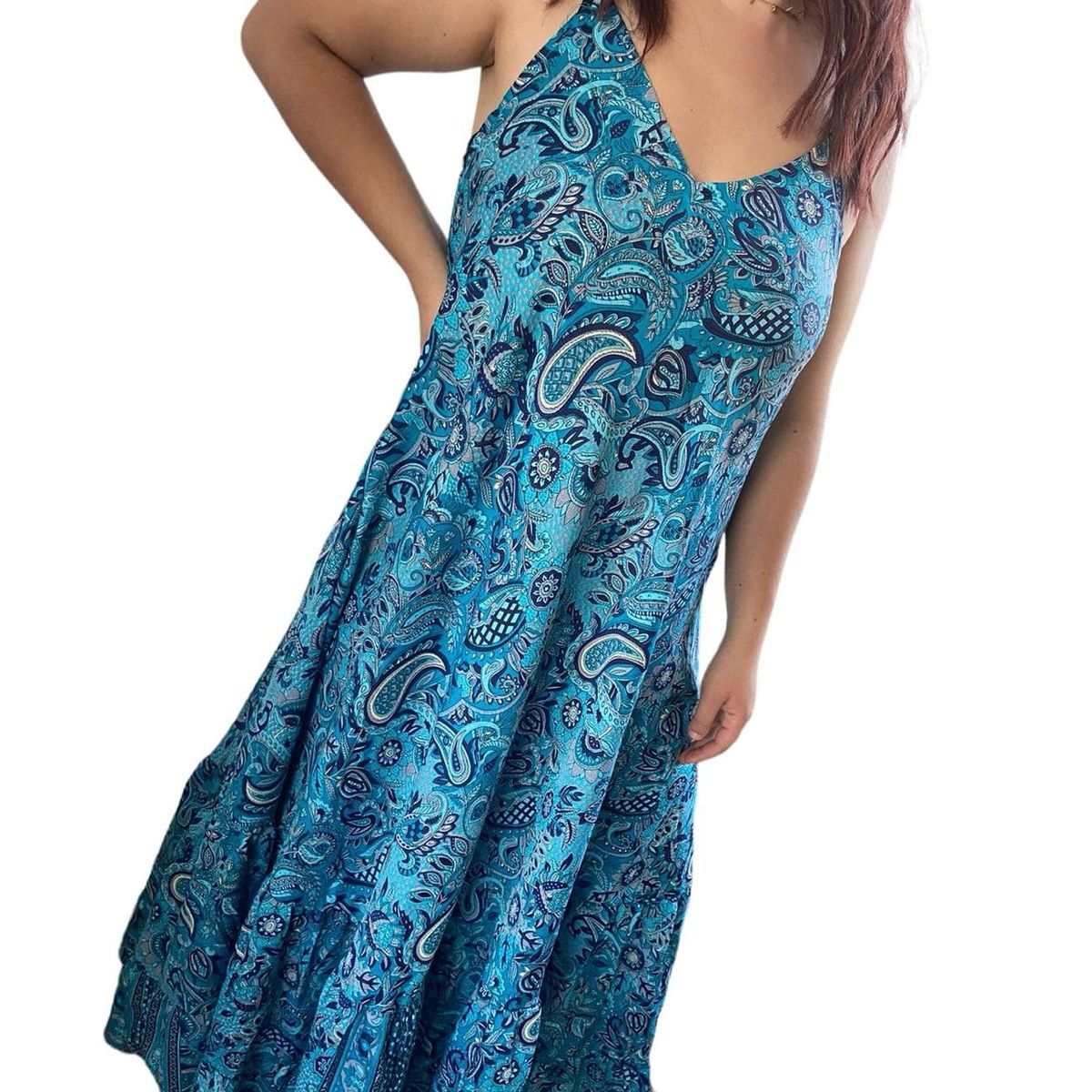 GENERICO - Vestido largo satinado oversize
