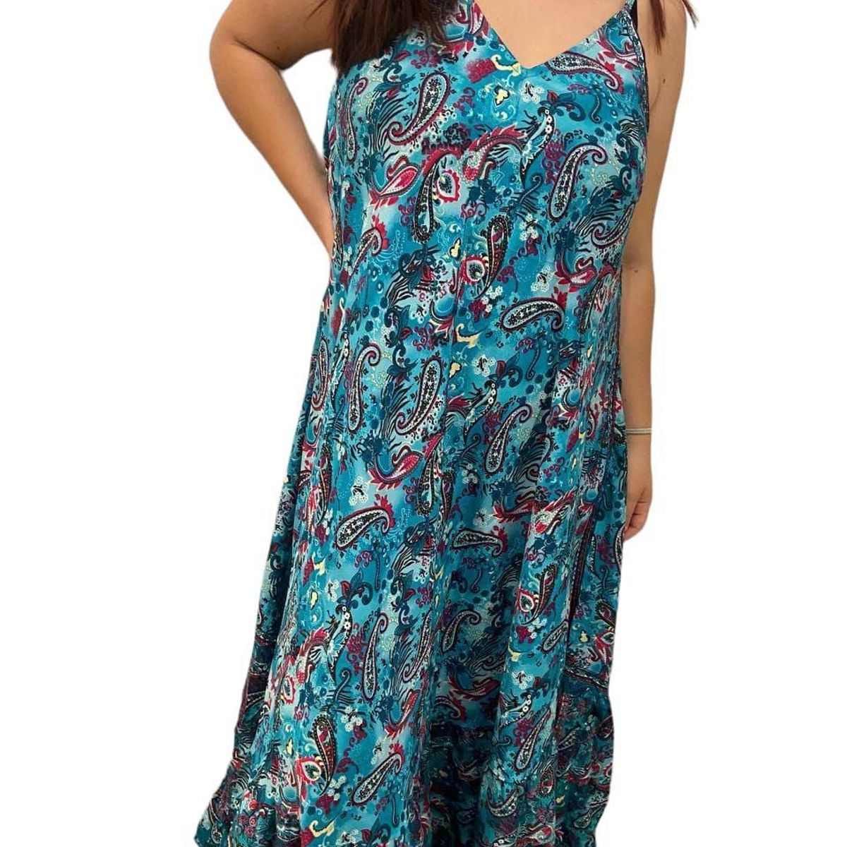GENERICO - Vestido largo satinado oversize