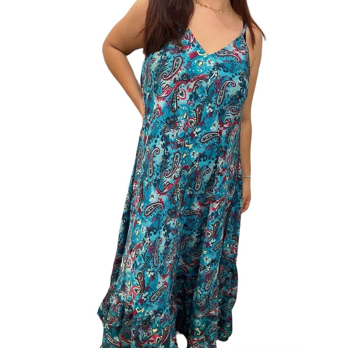 GENERICO - Vestido largo satinado oversize