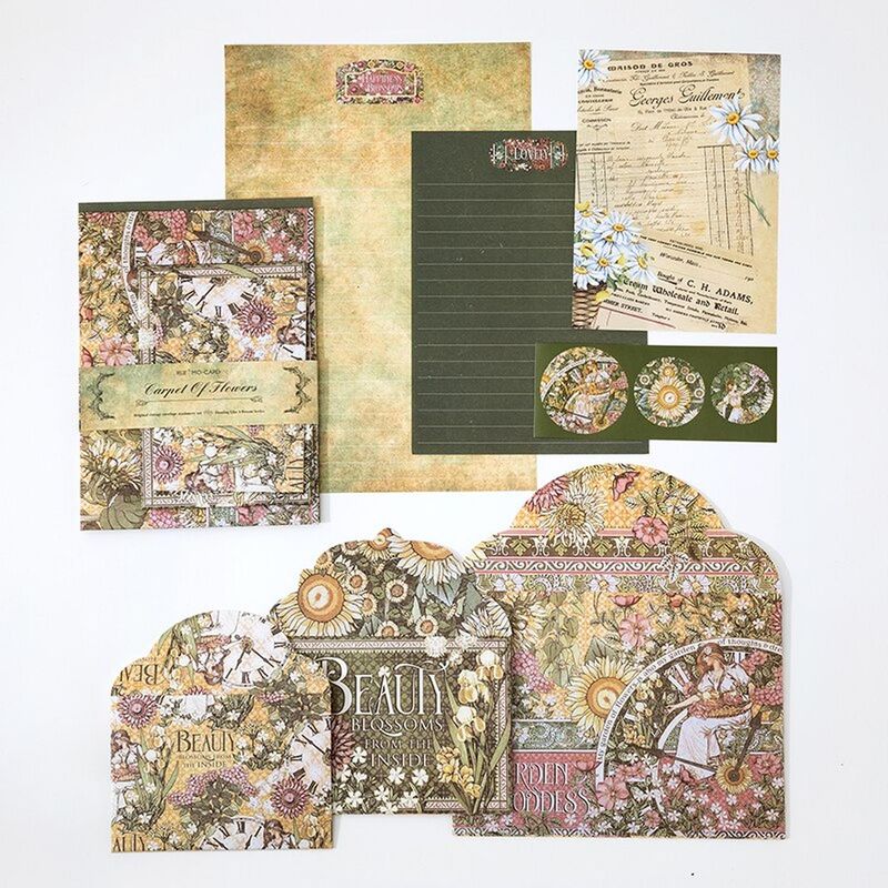 GENERICO - Carta y Sobres Scrap Vintage - Verde - Modelo S17745